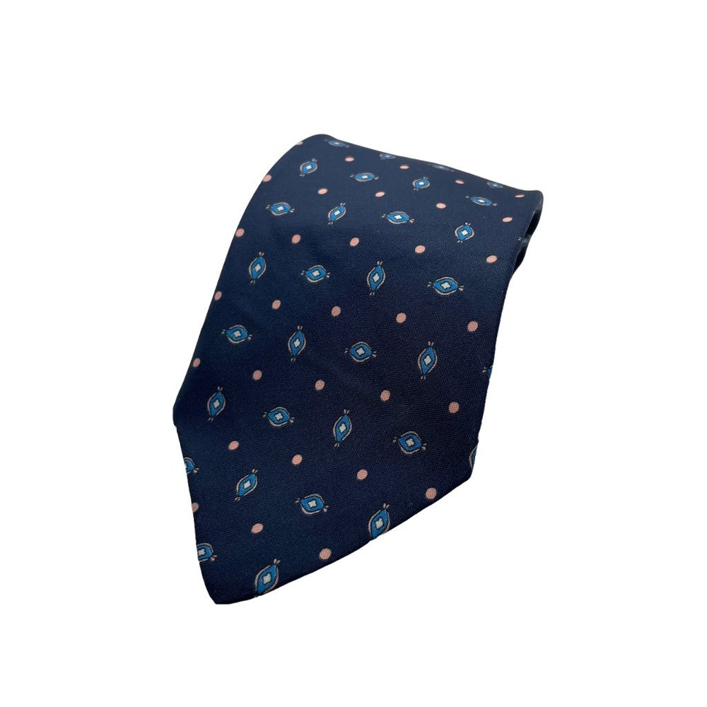 Sir Winston Men's Blue Motive Skinny Polyester Necktie